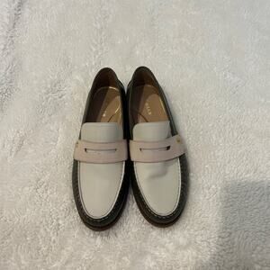 Cole Han Women’s 7 B Stassi Leather‎ Loafers Green/White Colorblock